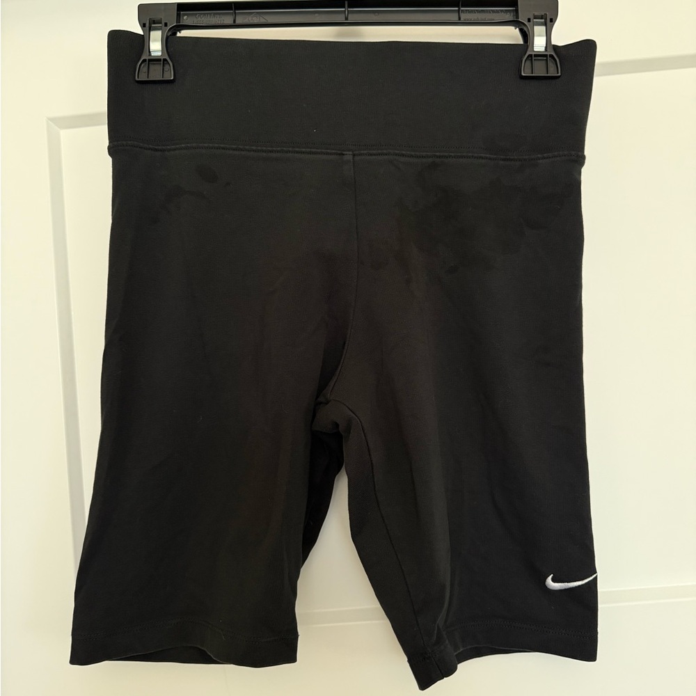 Nike Black Women's Bike Shorts with White Swoosh